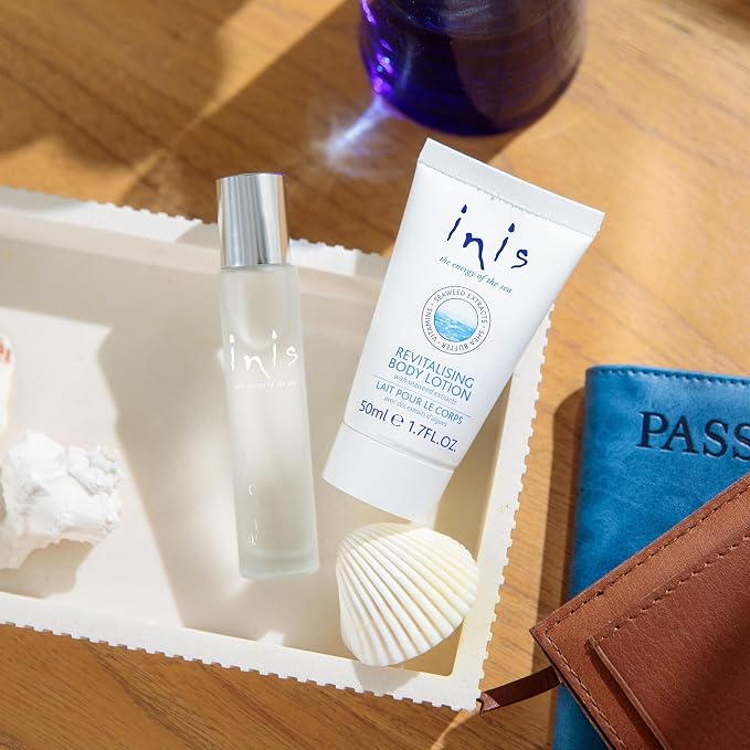 Inis the Energy of the Sea - Cologne and Body Lotion Sampler Gift Set for Women and Men, Unisex Travel Size Toiletries with Mini Cologne and Mini Lotion, Clean Ocean Fresh Fragrance
