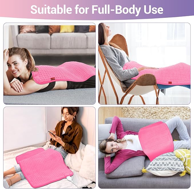 Comfytemp Extra Large Heating Pad for Back & Period, 33"x17" Electric Throw | Heated Pads for Neck/Shoulder/Leg, Birthday Day Gifts for Mom Dad Women Men, FSA Eligible HSA, Machine Washable, 2H Auto-Off