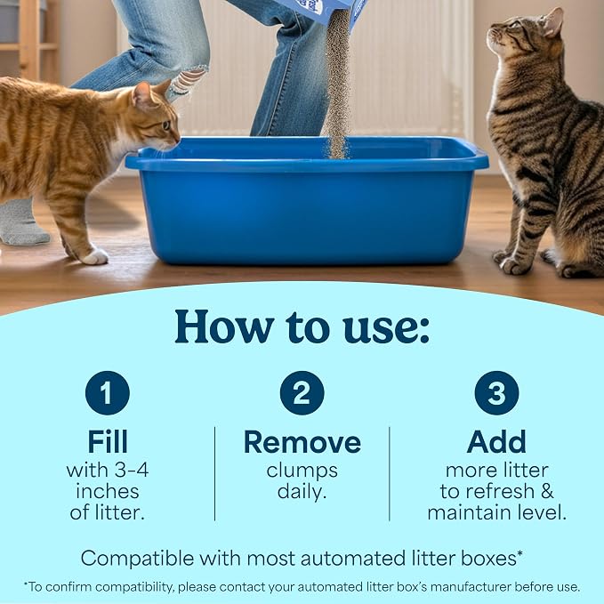 Fresh Step Advanced Simply Unscented Multi Cat Clumping Cat Litter, 18.5 lb | Formulated with No Added Dyes or Fragrances, Ammonia Block Technology, Low Dust, Compatible with Most Automatic Litter Boxes