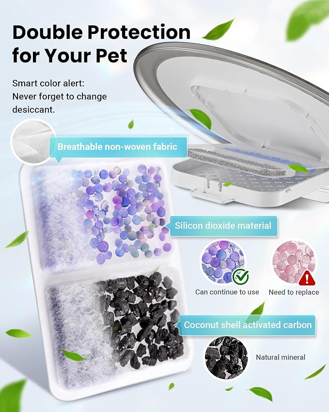 Automatic Cat Feeder with 3 Bowls, Strong Anti-Jam System, Dual-Effect Desiccant, Smart WiFi App Control Pet Feeder, Ivory