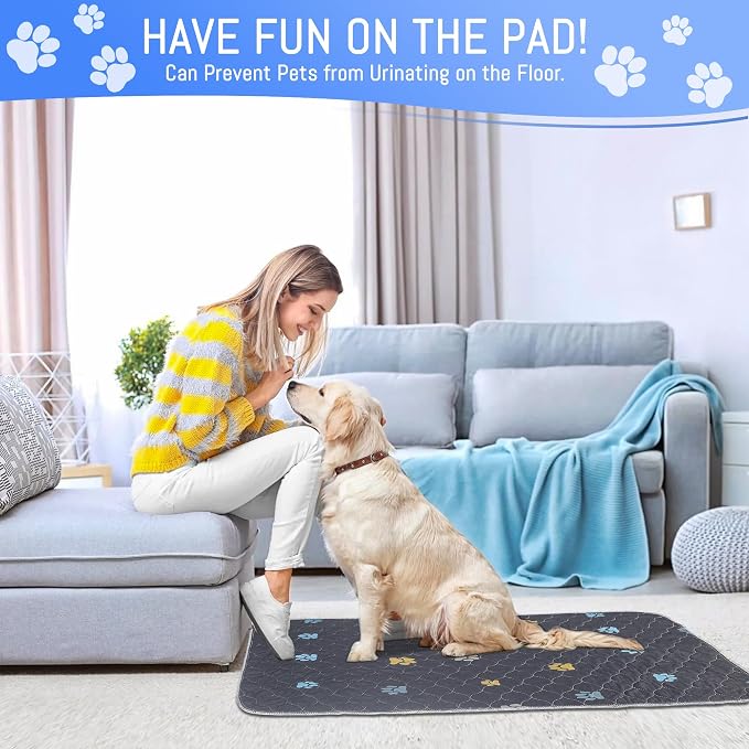 Aitmexcn Washable Pee Pads for Dogs, 36"x36", 2 Pack Large Reusable Puppy Training Pads, Heavy Absorbency, Leak-Resistant Non-Slip Dog Mats for Whelping, Playpens, Crates and Senior Dogs