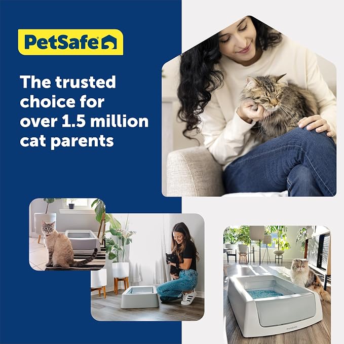 PetSafe ScoopFree Disposable Crystal Litter Tray, Fresh Scent, 6 Pack | No-Scoop Crystal Cat Litter, 5x Faster Odor Control, 99% Dust-Free, Easy Cleanup, Leak-Proof Disposable Tray Refill with Lid