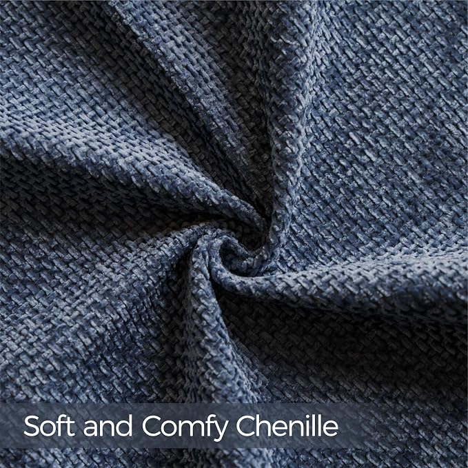 a moment Dark Blue Chenille Throw Pillow Covers 12x20 Inch Pack of 2 Modern Decorative Throw Pillow Covers Farmhouse Cross Covers Home Decor for Sofa Bedroom Living Room