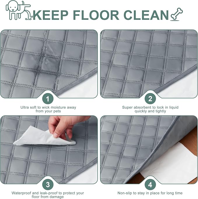 Eterish Reusable Washable Pee Pads for Dogs Large/Extra Large 36'' x 36'' 2 Pack, Absorbent Pet Puppy Dog Training Pads Non-Slip, Waterproof Whelping Potty Pads for Dogs Leak-Proof