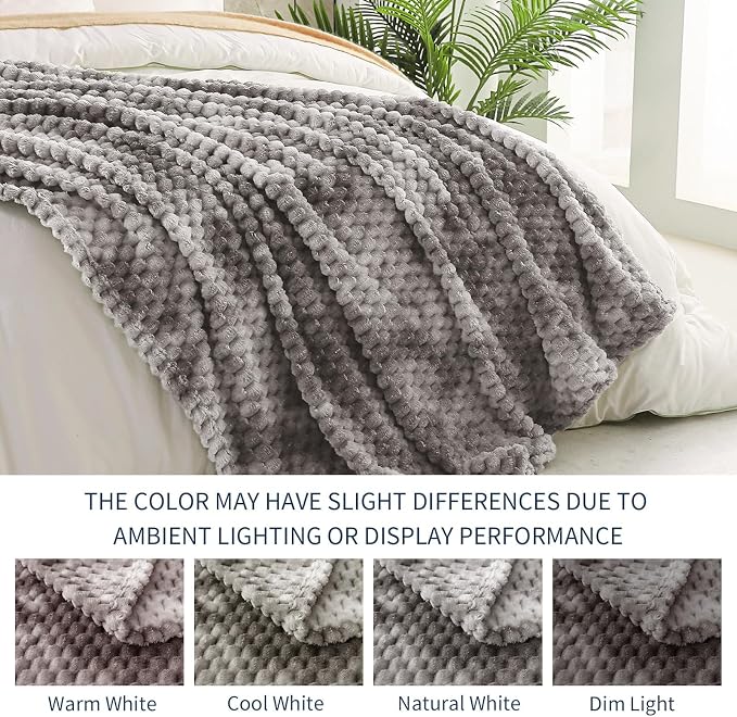 Exclusivo Mezcla 3D Fleece Twin Size Blanket for Bed, Tie-dye Grey | Extra Soft Fuzzy Plush Lightweight Bed Blankets, Cozy Fluffy Decorative Blankets for All Seasons, 90x66 Inches