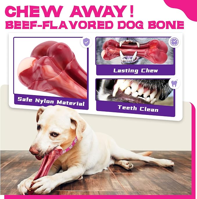 Zeaxuie 12 Pack Long-Lasting Heavy Various Dog Chew Toys Pack for Aggressive Chewers-Includes Large Rope Toys,Squeaky Toys & Indestructible Chew Bone for Medium,Large & X-Large Female Dogs