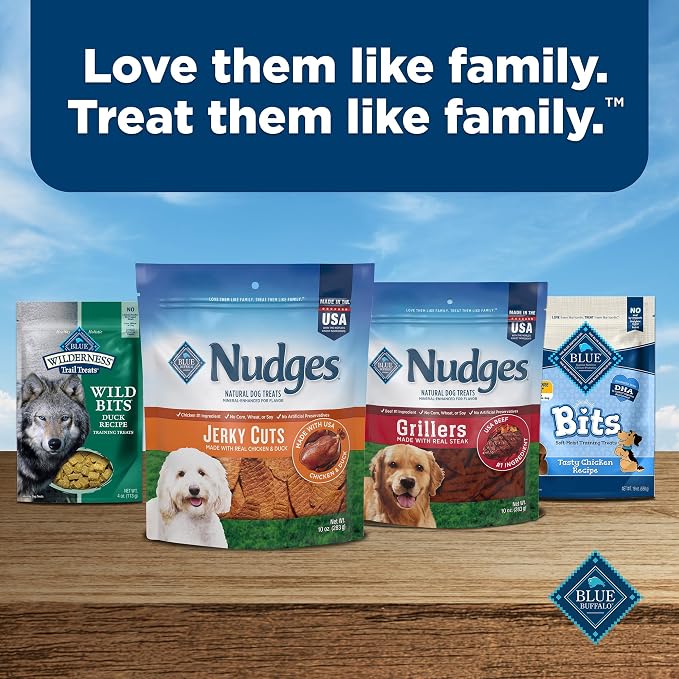 Blue Buffalo Nudges Jerky Cuts Chicken & Duck Dog Treats, 16 oz | Real Chicken & Duck First, Made in the USA, No Corn, Wheat, or Soy