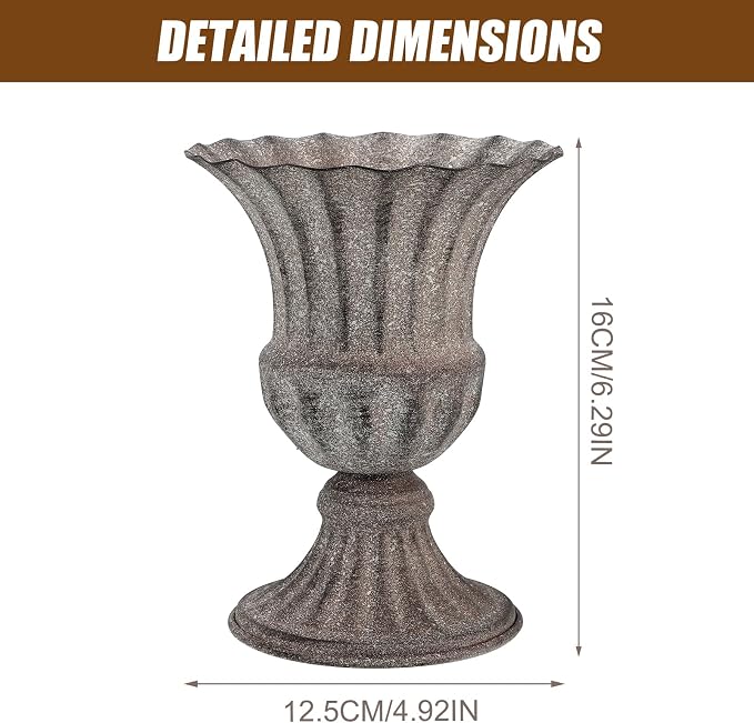 Veemoon 2pcs Vintage Flower Arrangements Vase Small Cemetery Memorial Vase Mteal Urn Flower Pot Iron Floral Bucket Desktop Centerpiece Decorative Antique Pot for Home Office Garden Grave (6 Inch)
