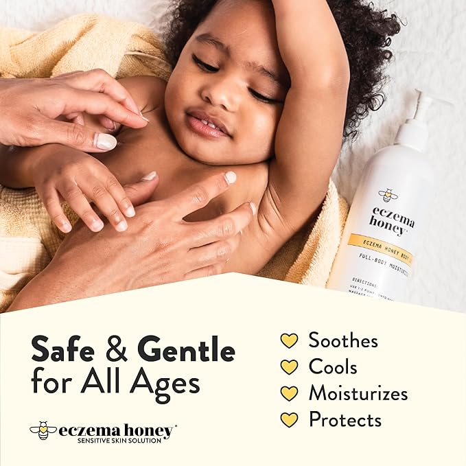 ECZEMA HONEY Oatmeal Body Lotion - Hand & Body Cream for Eczema Relief - Natural Dry Skin Repair (16 Oz) (Pack of 2)