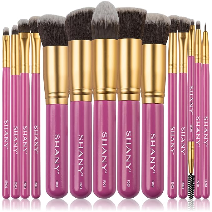 SHANY14 Piece Makeup Brush Set – Elite Cosmetics Brush Collection - Complete Kabuki, Eyes, Face, powder, foundation Makeup Brush Set - LILY