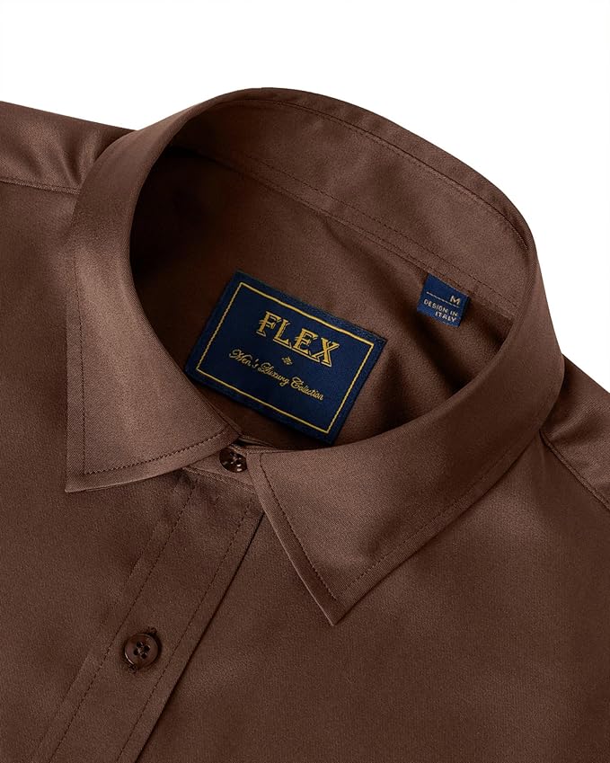 J.VER Men's Dress Shirts Solid Long Sleeve Stretch Wrinkle-Free Formal Shirt Business Casual Button Down Shirts
