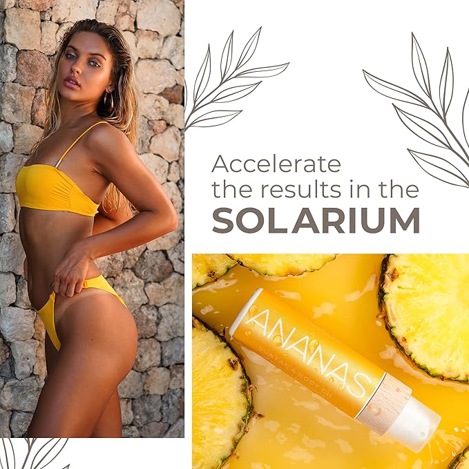 COCOSOLIS ANANAS Tanning Bed Lotion Accelerator - Organic Tanning Lotion with vitamin E & Pineapple Scent | Tanning Oil Enhancer For a Rich Chocolate Tan - Nourishing Body Lotion (3.72 fl oz)