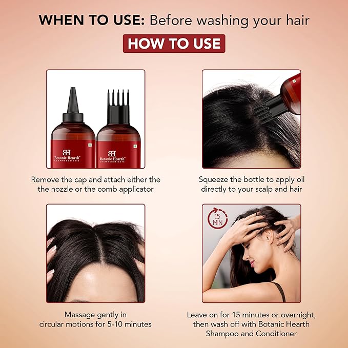 Botanic Hearth Hair Oil for Hair Growth & Hair Treatment Oils | Strengthening Dry, Frizzy, Damaged Hair & Scalp Treatment | Korean Ginseng Hair Oil – 6.7 Fl Oz