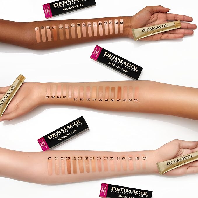 Dermacol - Full Coverage Liquid Makeup Foundation, Matte Finish, with SPF 30, Waterproof, for Oily Skin, Acne, & Under Eye Bags, Long-Lasting Makeup Products, 30g, Shade 228