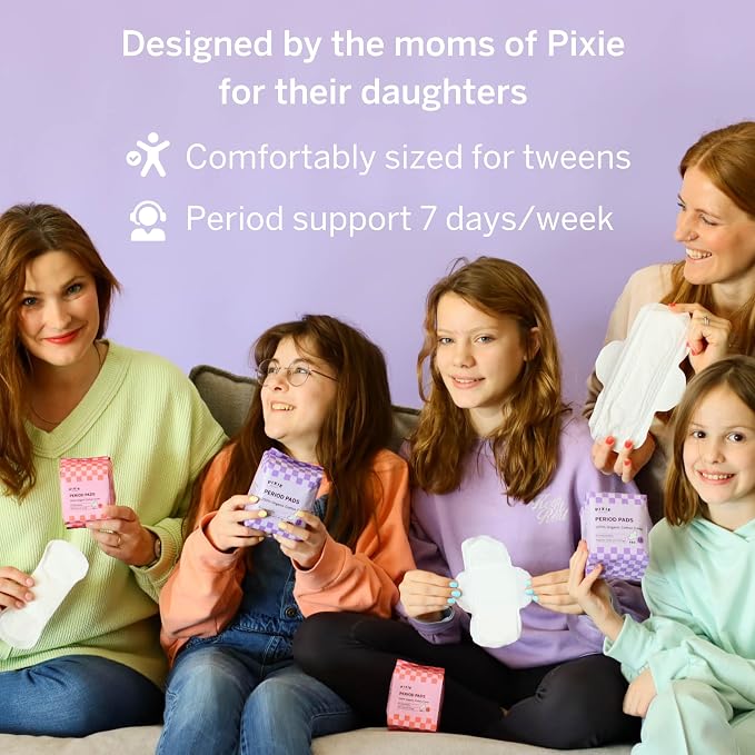First Period Kit for Girls 9-12 - Ranked 1 for Comfortable & Organic Teen Pads - Tween Girls Trendy Stuff & Teen Girls Gifts - Biodegradable Absorbent Pads - Thoughtfully Designed for Tweens