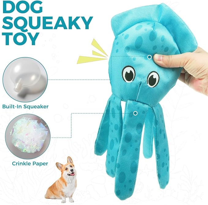 BINGPET Floating Dog Toys,2 Pack Squeaky Water Toys for Pool,Lobster&Squid