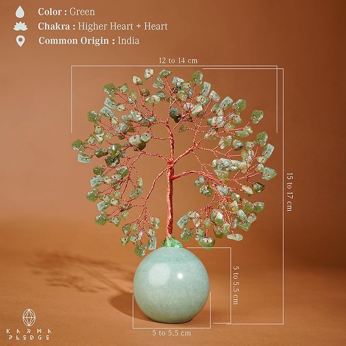 Green Aventurine Crystal Tree of Life Birthday Gifts for Women, Handmade Home Decor, Office, Room Décor, Reiki Healing Crystal Chakra Tree for Money, Positivity, Good Luck Gifts for Her, Mom & Dad