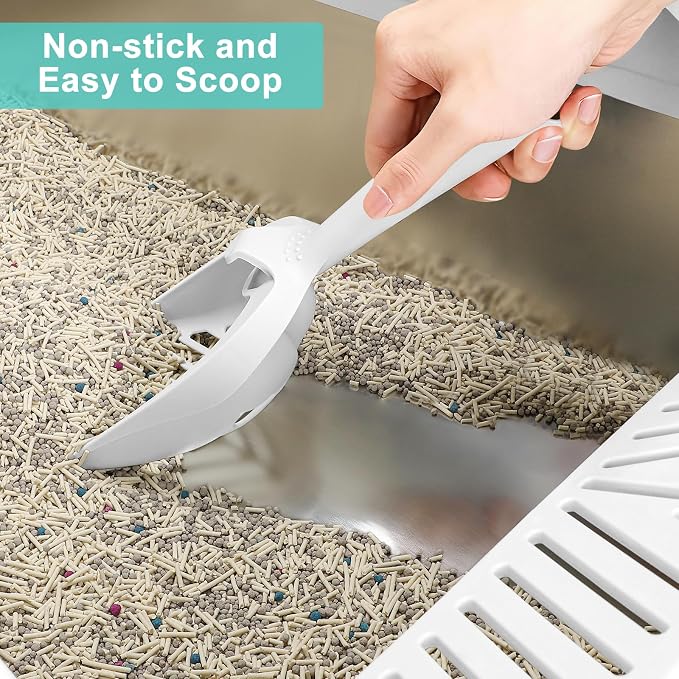 AIPERRO Stainless Steel Litter Box Extra Large for Big Cats and Multi-Cats | Jumbo Extra Large High Sided Metal Cat Box with Lid | Anti-Urine Leakage,Non-Stick & Easy to Clean | Include Litter Cat Scoop