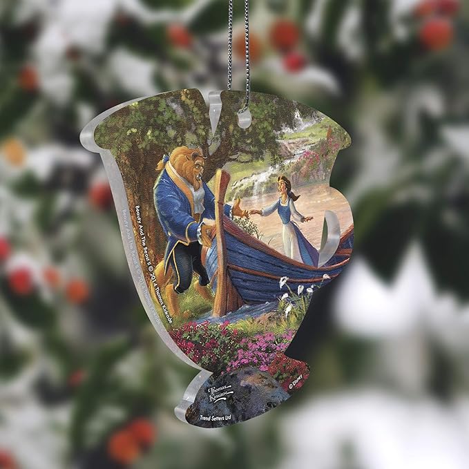 Disney - Beauty and The Beast II - Picnic - Thomas Kinkade - Chip Teacup Shaped Hanging Acrylic Print Accessory ACPTEACUP280