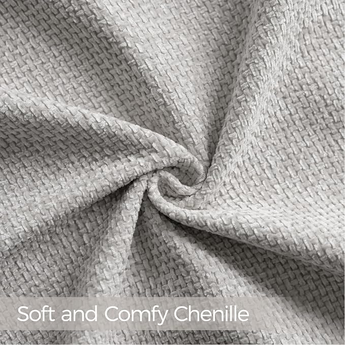 a moment Light Grey Chenille Throw Pillow Covers 18x18 Inch Pack of 2 Modern Decorative Throw Pillow Covers Farmhouse Cross Covers Home Decor for Sofa Bedroom Living Room