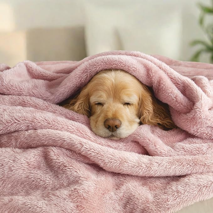 Exclusivo Mezcla Fuzzy Plush Fleece Bed Blanket King Size, Dusty Pink | 104x90 Inches, Super Soft and Cozy Bed Blanket, Fluffy Decorative Bedding for Livingroom, Bedroom, All Season