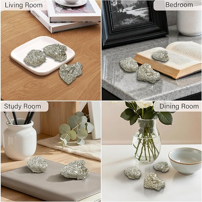 ZHIYUXI Pyrite Crystal Healing Crystals Pyrite Stone Raw Natural Rocks Crystals and Stones Reiki Meditation Luck Success 1.57-1.97"