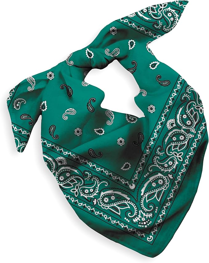 Gift Packaging Bandana for Men Women - 100% Cotton, Paisley, 22x22 In, 1 Pack - Large Bandanna Handkerchief Cowboy Hanky