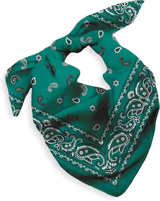 Gift Packaging Bandana for Men Women - 100% Cotton, Paisley, 22x22 In, 1 Pack - Large Bandanna Handkerchief Cowboy Hanky