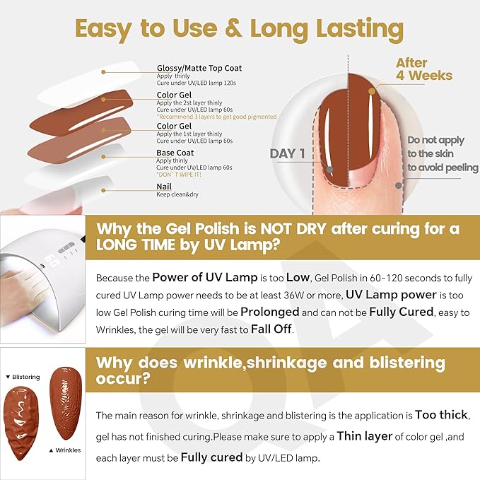 YTD Likomey Caramel Brown Gel Nail Polish,15ml Salon Home DIY Manicure and Pedicure Fall Winter Soak Off UV Color Varnish,CS471