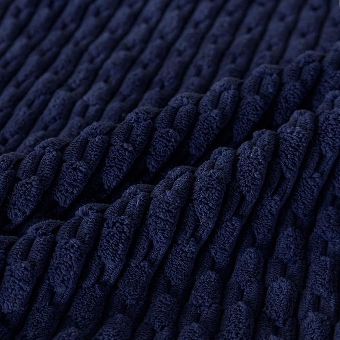 Set of 4 Navy Blue Decorative Throw Pillow Covers 26x26 Inch Corduroy Pillow Covers for Bed Couch Sofa Living Room Soft Square Cushion Cases