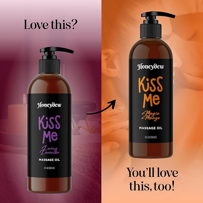 Tempting Lavender Massage Oil for Couples - Aromatherapy Sensual Massage Oil for Date Night with Lavender Essential Oil and Sweet Almond Oil - Vegan Non Greasy & Smooth Gliding Formula (8 Fl Oz)