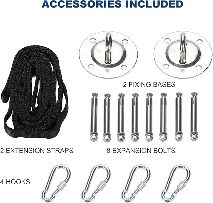 ZELUS Aerial Yoga Swing Sling Strong Yoga Hammock Kit Set Trapeze Inversion Equipment Include 2 Extensions Straps and Ceiling Mounting Kit