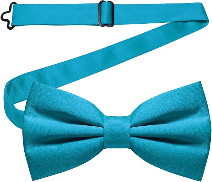 JEMYGINS Solid Color Pre-tied Bow Tie Adjustable Bowtie for Men
