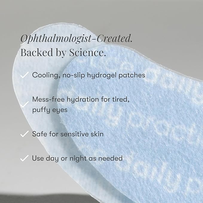 Daily Practice by Dr. B Brighten & Hydrate Under Eye Patches - Cooling Hydrogel Eye Masks for Dark Circles, Puffiness & Tired Eyes - Ophthalmologist-Created, Dermatologist-Tested (5 Pack, 1 Pair Each)
