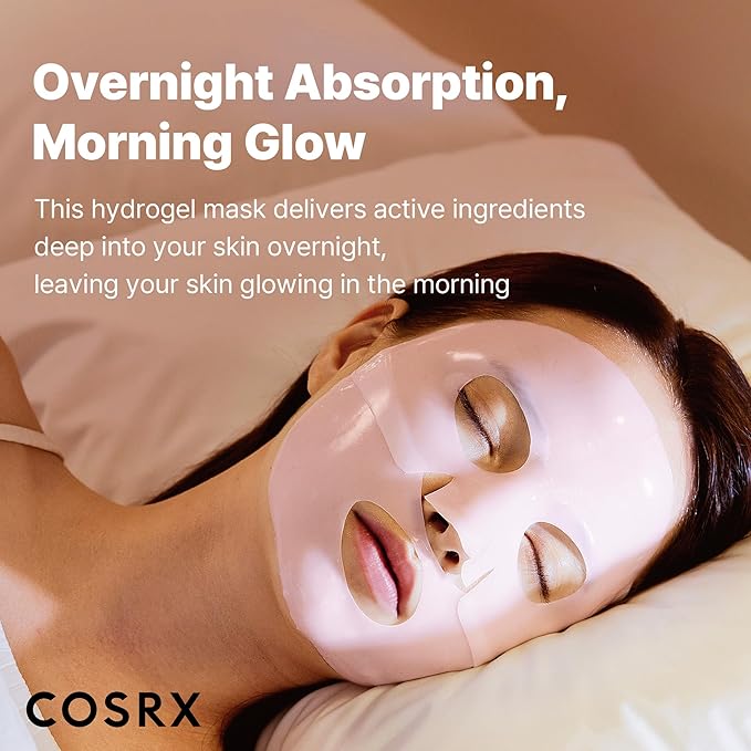 COSRX The Peptide Collagen Lifting Glow Hydrogel Face Masks Skincare 1 EA, Collagen Face Mask, Travel Essentials, Overnight Face Mask, Korean SkinCare