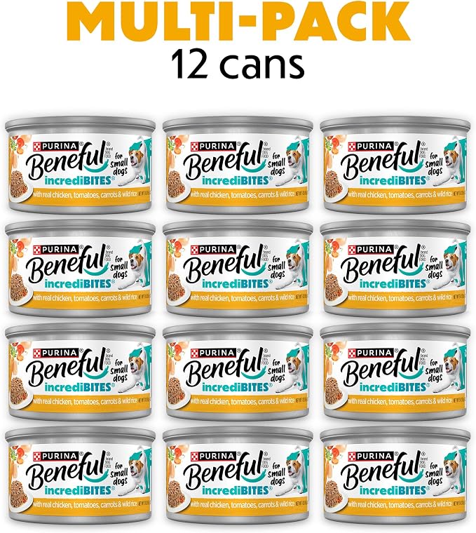 Beneful Purina Small Breed Wet Dog Food in Gravy,IncrediBites with Real Chicken - 3 oz. Cans,(Pack of 24)