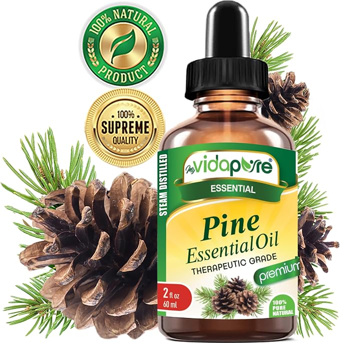 Pine Essential Oil 100% Pure Natural Undiluted Therapeutic Grade Essential Oil 2 Fl.oz.- 60 ml for Aromatherapy, Soaps, Candles, Diffuser & Reed Diffusers