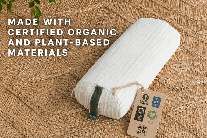 Avocado Organic Yoga Meditation Pillow, GOTS Certified Organic Cotton Cover, Natural Buckwheat Fill