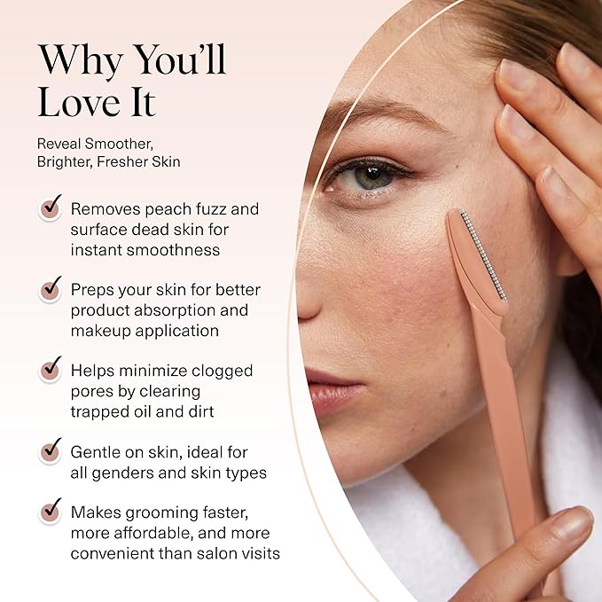 Kitsch Dermaplane Razor for Women Face – Face Razors for Women & Men, Eyebrow Trimmer & Face Shaver – Exfoliating Facial Razor & Skin Care Tool for Smoother Skin - Terracotta, 12 pcs