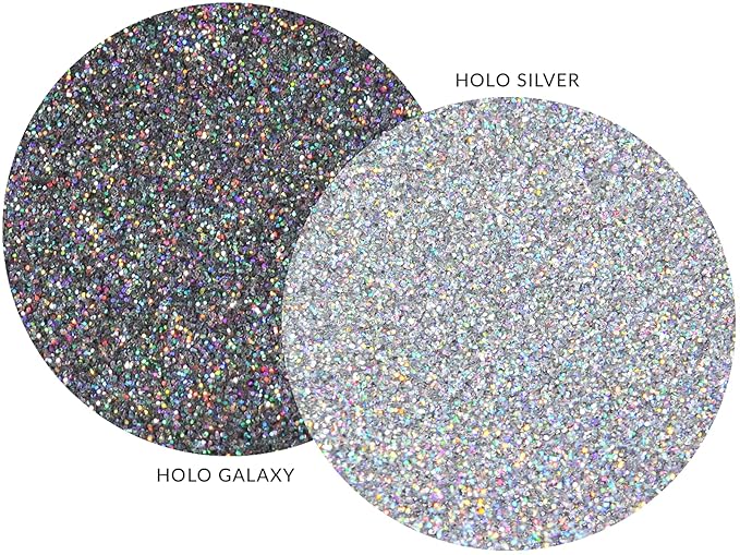 MARBLERS Twinkle Face & Body Glitter Duo [Holo Galaxy & Silver] 0.36oz (10g) | Non-Toxic | Vegan | Cruelty-Free | Eyeshadow, Nail Polish, Nail Art | Festival, Rave & Party Makeup | Nail Art | Gel Nail