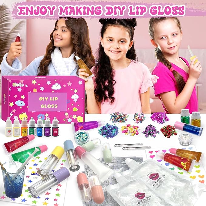 Lip Gloss Making Kit, 70PCS Diy Lip Gloss Kit, Beginner Lip Gloss Set, Make Your Own Lip Gloss Kit, Glitter Lip Gloss, Lip Gloss Kit for Girls, Lipgloss Sets for Girls Gifts