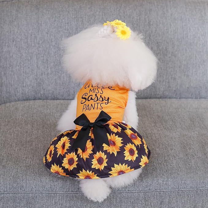 CuteBone Dog Mesh Dress Puppy Sundress Pet Outfit Summer Fashion for Small Dogs Girl Cat Clothes