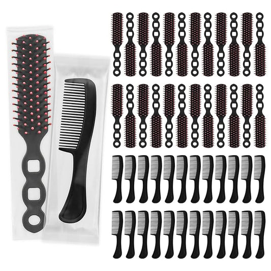 Hair Brush and Combs Bulk Individually Wrapped for Homeless,Disposable Hair Combs Bulk Hair Brushes Detangling Hairbrush for Women Shelter Nursing Hotel Church Charity Supplies100