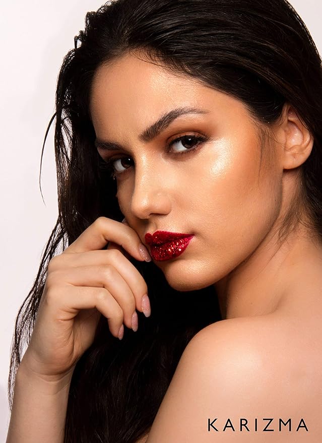 KARIZMA Vamp Glitter. 10g Chunky Face, Hair, Eye and Red Body for Women. Rave, Festival Accessories, Cosmetic Makeup. Loose Set