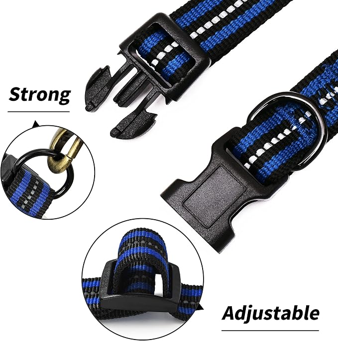 Mile High Life Reflective Dog Collar, Adjustable Lightweight Quick Release