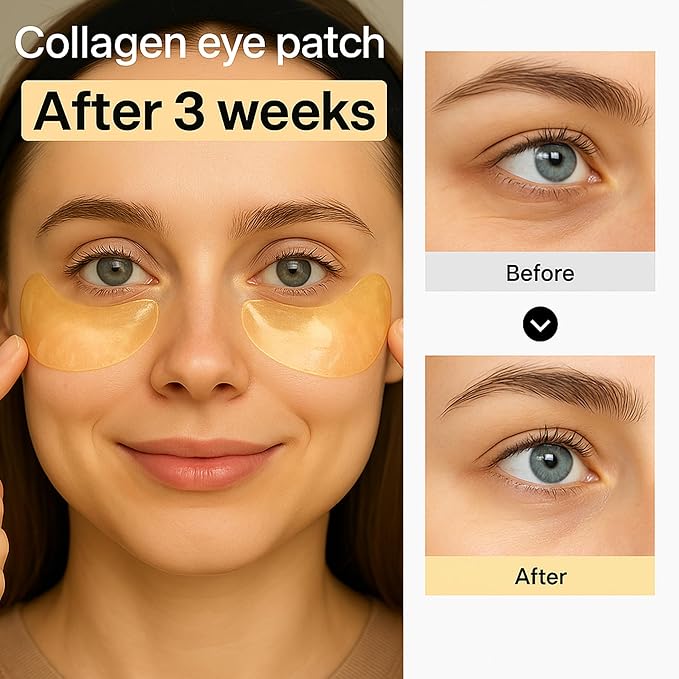 MAVENI 24K Gold Eye Mask-Under Eye Patches for Dark Circles-60 Pcs for Puffy Eyes,Anti-Aging,Bags & Wrinkles,Boost Lift & Firm the Look of the Eye Area,Hydrating, Anti-Wrinkle & Cooling