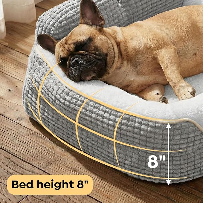 Veehoo Square Dog Bed Medium Size Dog, Orthopedic Dog Bed Couch Sofa, 36" | Washable & Medium Dog Bed for Indoor, Egg-Crate Memory Foam Dog Bed with Sides, Removable Cover, High Back Non-Slip Bottom
