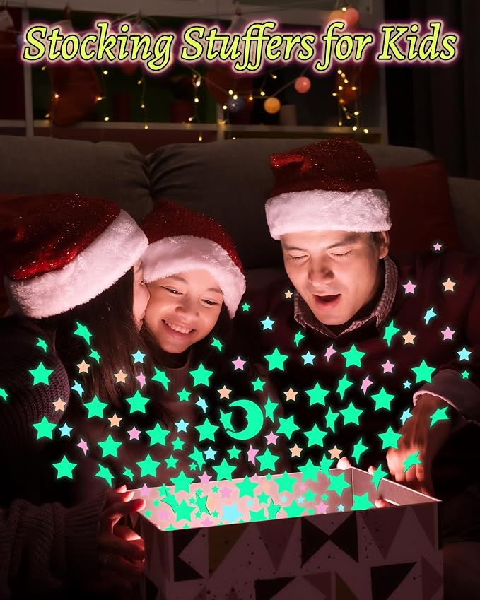 201 Pcs Glow in The Dark Stars Stickers, Boys Room Bedroom Ceiling Decor | Boys Girls Room Decor, Stars for Ceiling, Stocking Stuffers for Kids 8-12, Wall Stickers, Star Stickers, Ceiling Decor