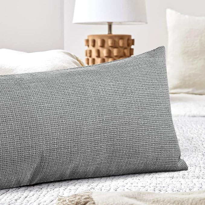 OTOSTAR Linen Throw Pillow Cover Set of 1 Decorative Long Lumbar Pillowcase Rectangle Cushion Cover 14x36 Inch for Home Decor Sofa Bedroom Car 35 x 90CM Dark Grey