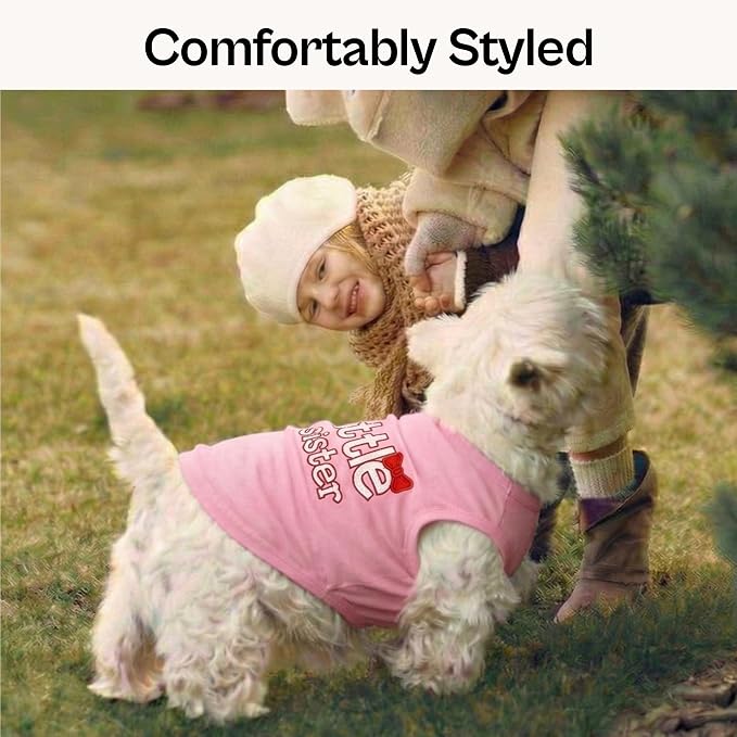 Parisian Pet Dog Shirt - 100% Cotton Shirts for Large Dogs - Pink Sleeveless Girl Pet Clothes - Lightweight and Breathable Puppy Clothes - Stretchy Dog Apparel for Little Sister Dogs